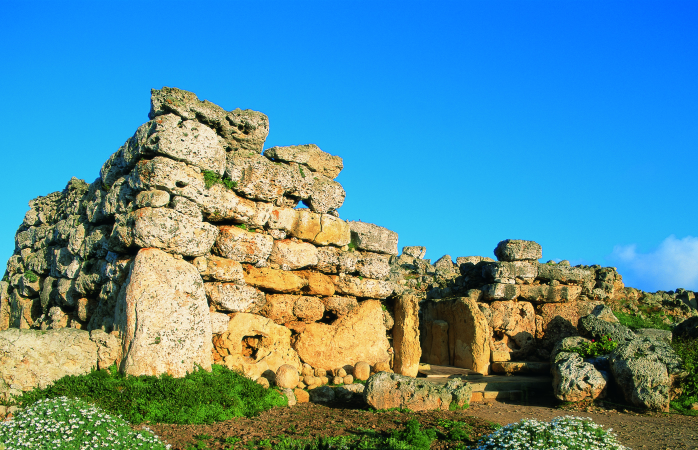 O templo Ġgantija, localizado na Ilha Gozo